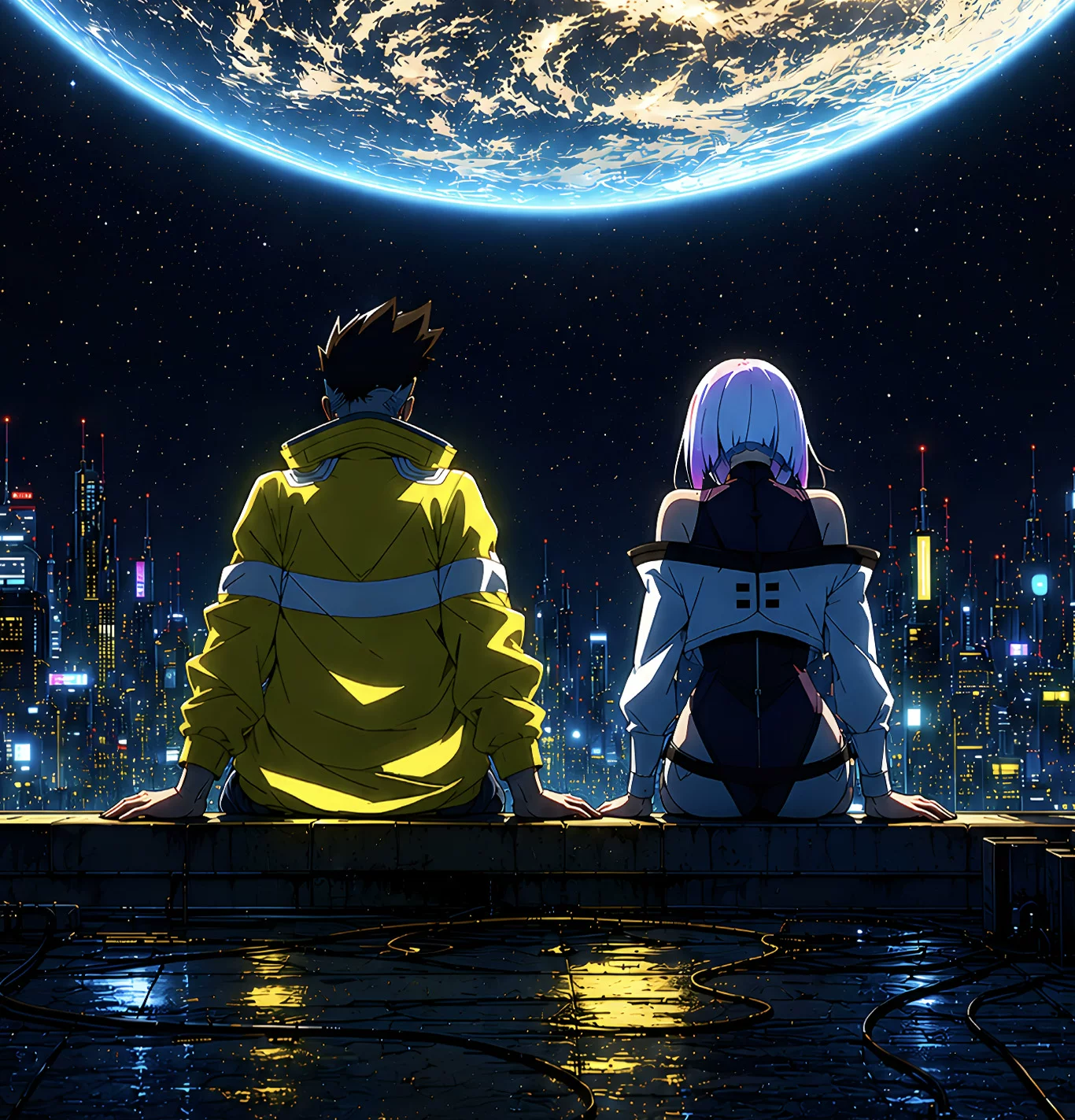 【Pre-sale】Decorative Painting of Lucy and David-Cyberpunk：Edgerunners-H2 Studio