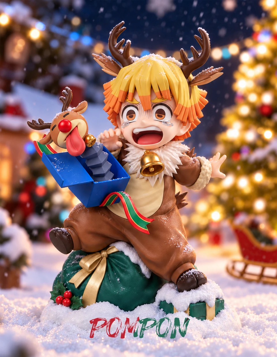 【Pre-sale】Q Version Agatsuma Zenitsu and Kaigaku-Demon Slayer-PomPon Studio