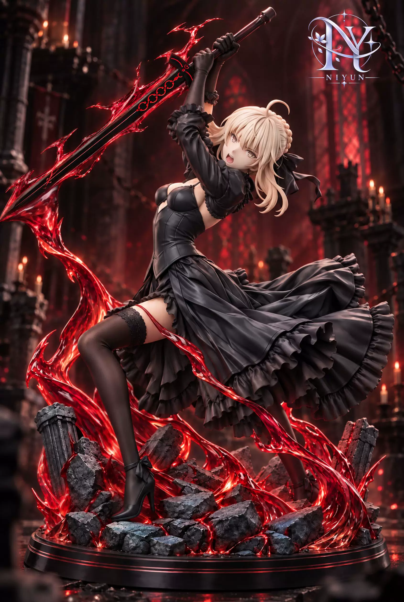 【Pre-sale】1/6 Scale Black Saber with LED-Fate/Grand Order-NiYun Studio
