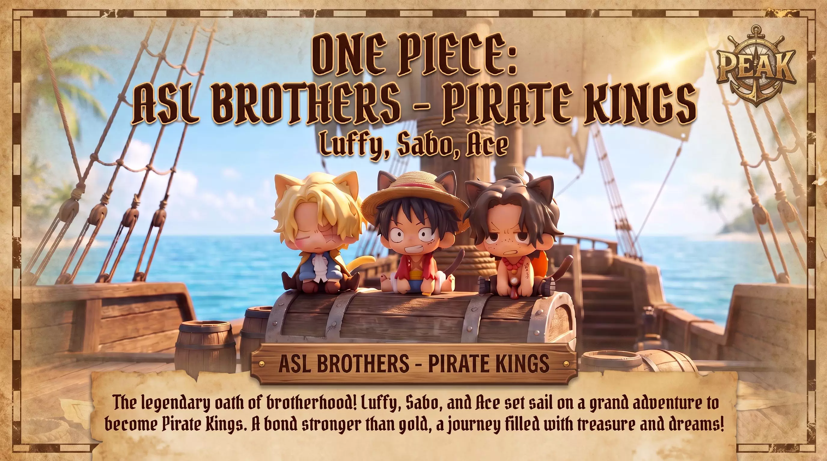 【Pre-sale】Cat-eared Brothers Luffy, Sabo and Ace-One Piece-PEAK Studio