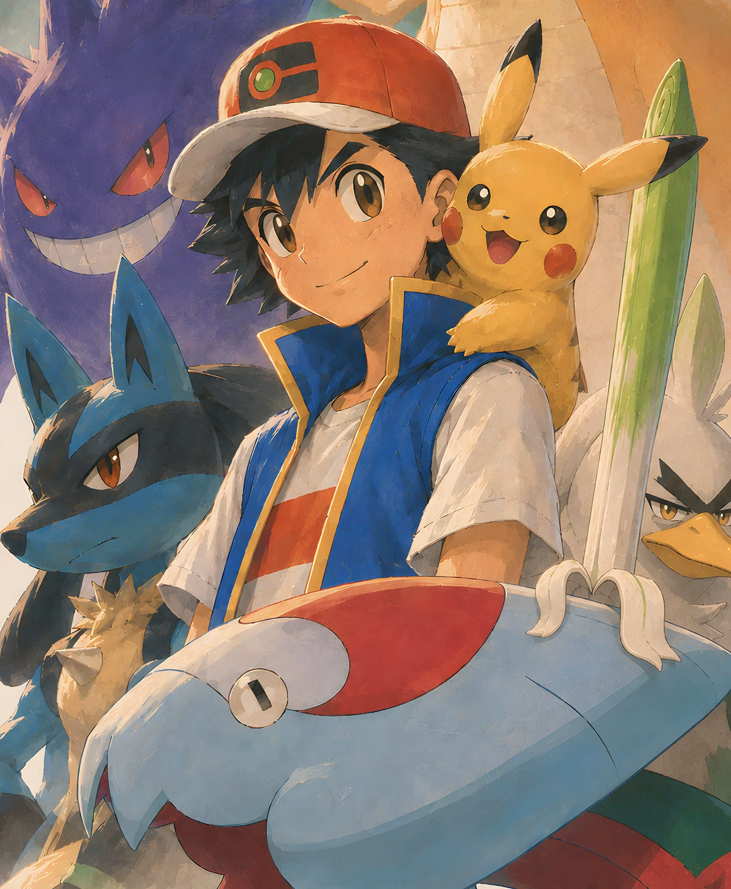 【Pre-sale】Decorative Painting of Ash Champion-Pokemon-H2 Studio
