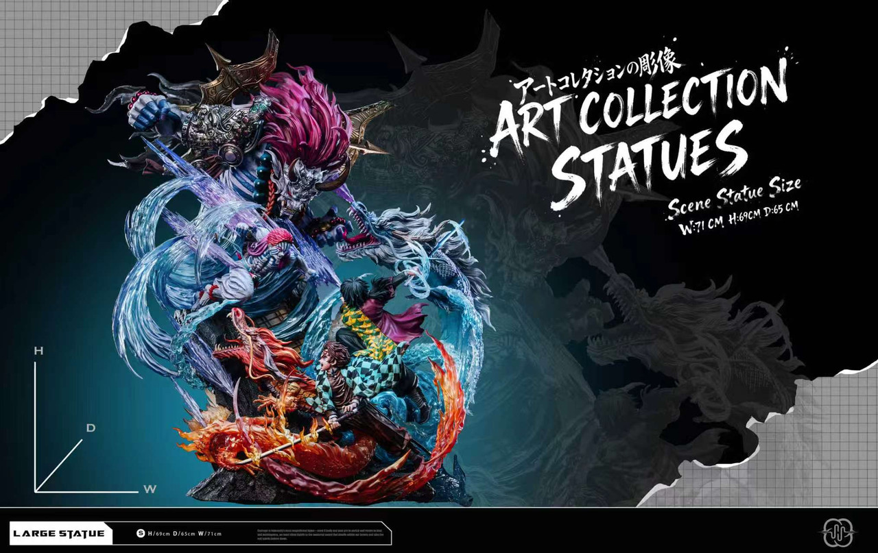 【Pre-sale】Kamado Tanjiro and Tomioka Giyu vs Akaza with LED-Demon Slayer-Hertz Studio
