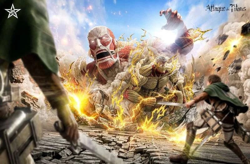 【Pre-sale】Colossal Titan and Armored Titan with LED-Attack on Titan-Jiang Xing Studio