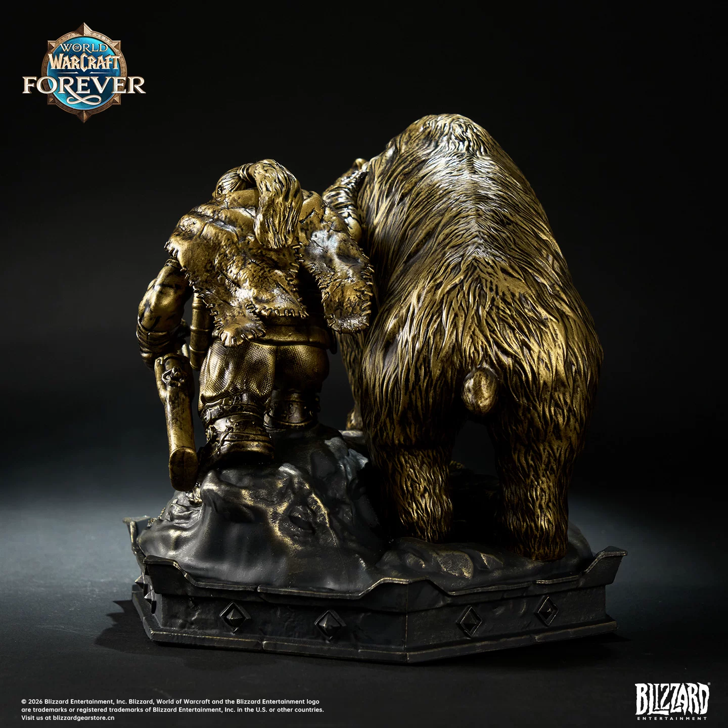 【Pre-sale】Bronze Colored Statue of Dwarf Hunter‌ and Giant Bear-World of Warcraft-Blizzard Studio