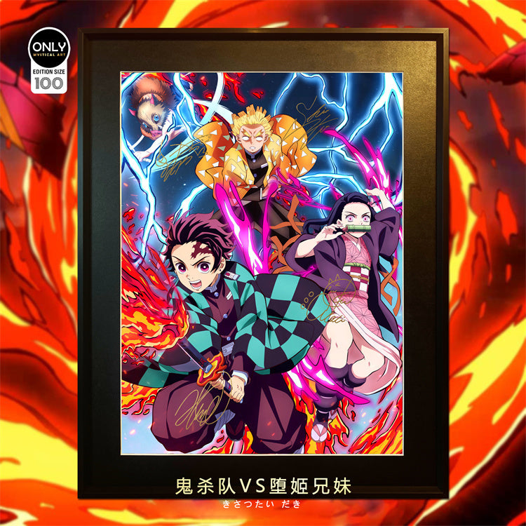 【Pre-sale】Decorative Paint of ‏Famous Scene Series Voice Actors's Signatures Corps vs Gyutaro and Daki-Mystical Art Studio