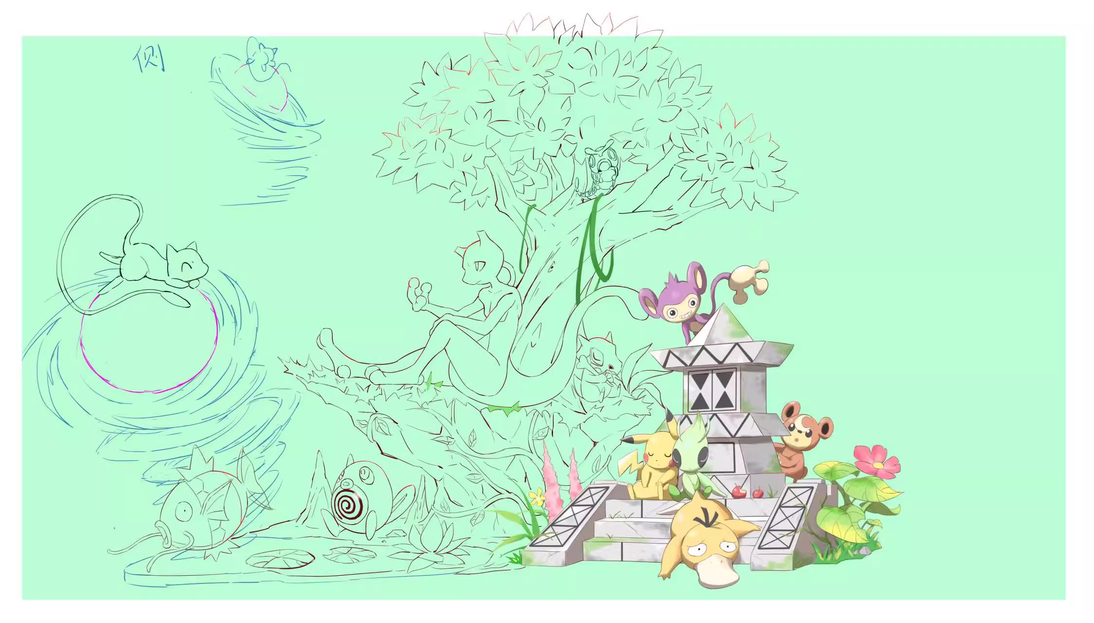 【Pre-sale】1/20 Scale Celebi-Pokemon-BaiJingWu Studio