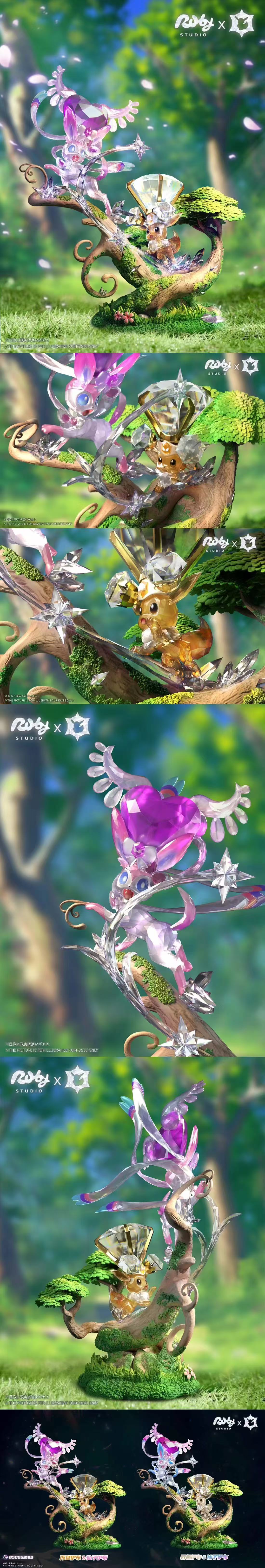 【Pre-sale】Crystal Eevee & Sylveon-Pokemon-Ruby Studio