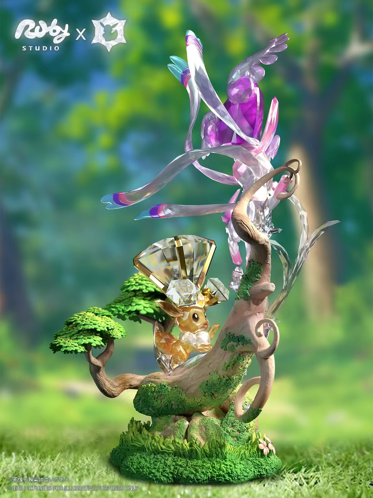 【Pre-sale】Crystal Eevee & Sylveon-Pokemon-Ruby Studio