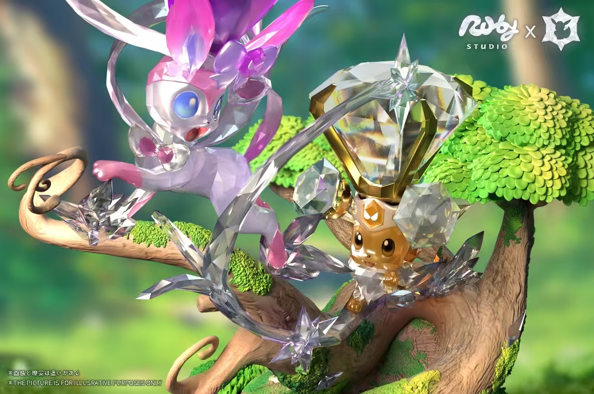 【Pre-sale】Crystal Eevee & Sylveon-Pokemon-Ruby Studio