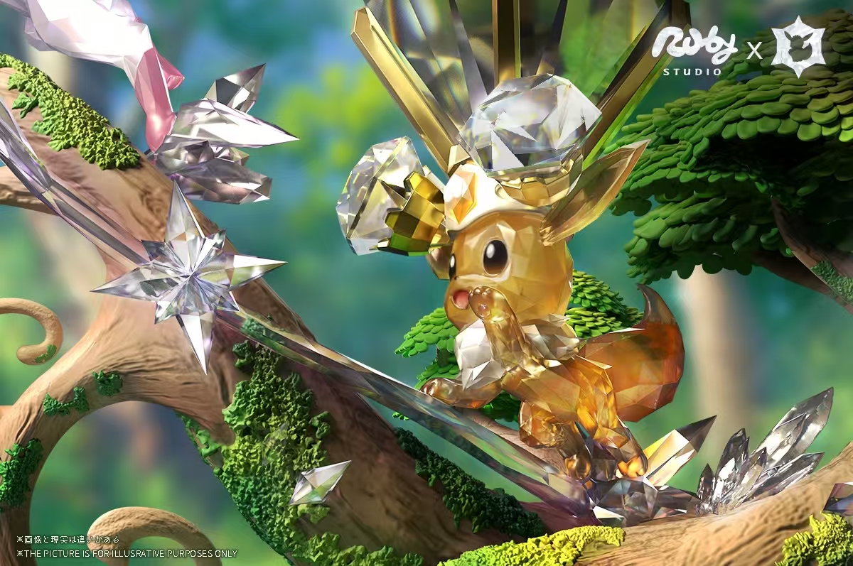 【Pre-sale】Crystal Eevee & Sylveon-Pokemon-Ruby Studio
