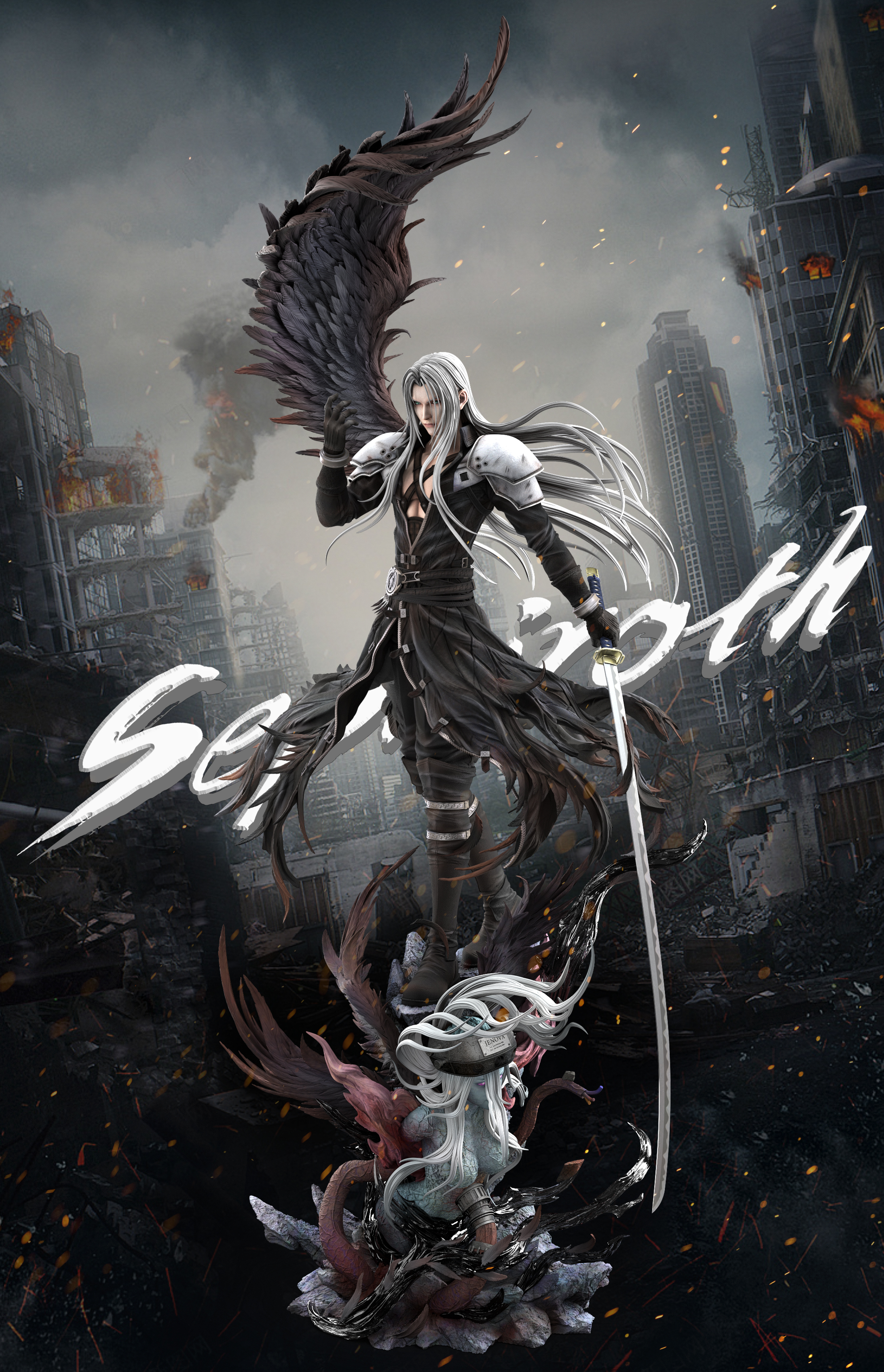【Sold out】1/6 & 1/4 Scale Sephiroth-(FF7) Final Fantasy-hf Studio