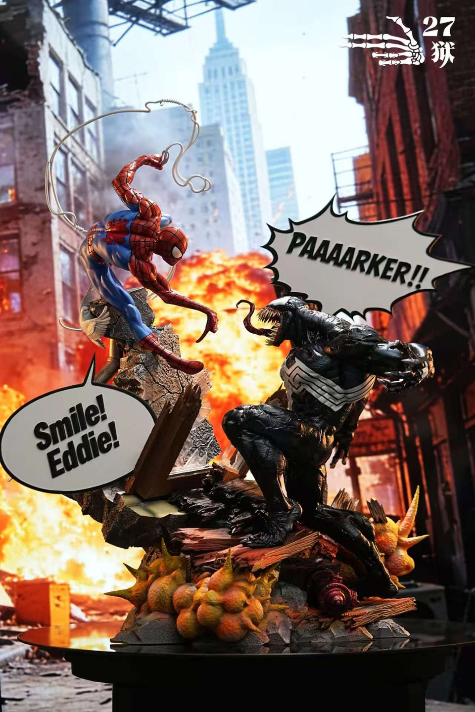 【Pre-sale】1/4 Scale Spider Man vs Venom with LED-27abyss Studio