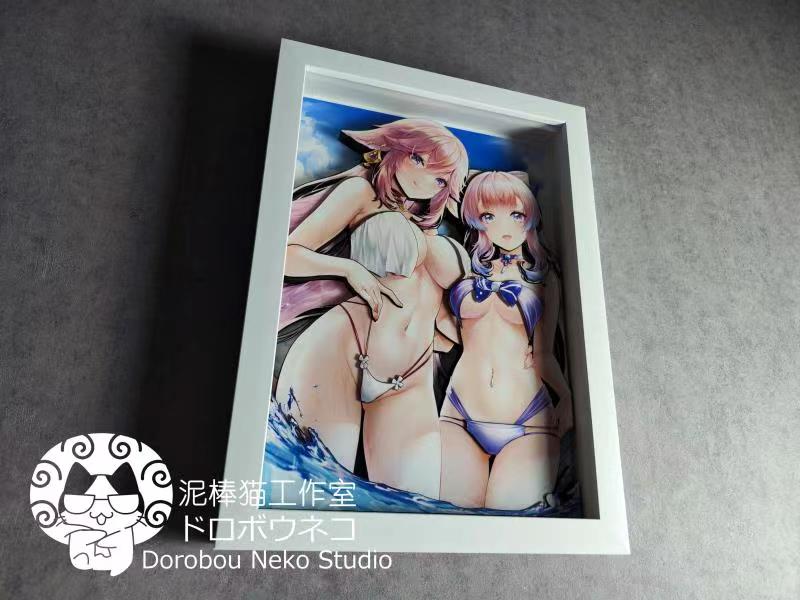 【Pre-sale】DSRL-010 Yae Miko & Sangonomiya Kokomi Decoration Painting-Genshin Impact-Dorobou Neko Studio