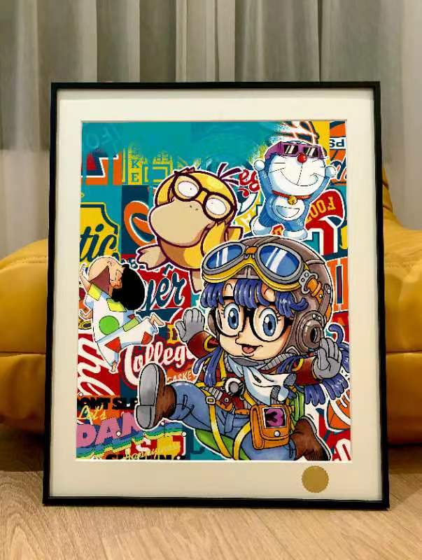 【Pre-sale】Arale & Shinnosuke & Doraemon & Psyduck Decoration Painting-Dr. Slump- Xingkong Studio