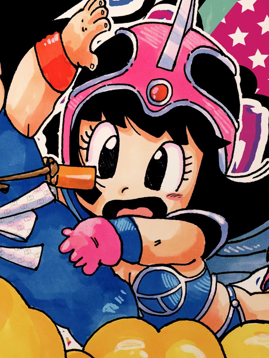 【In stock】Little Son Goku & Little Chi-Chi Valentine's Day Special Decoration Painting-Dragonball-Xingkong Studio