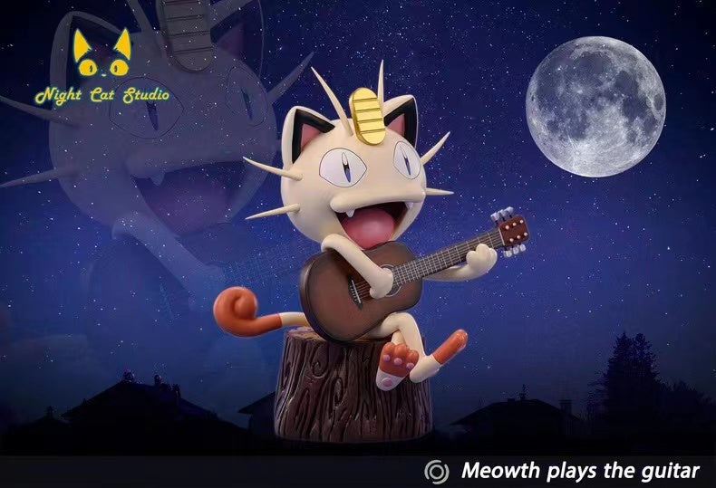 【Pre-sale】Meowth Plays the Guitar-Pokemon-Night Cat Studio