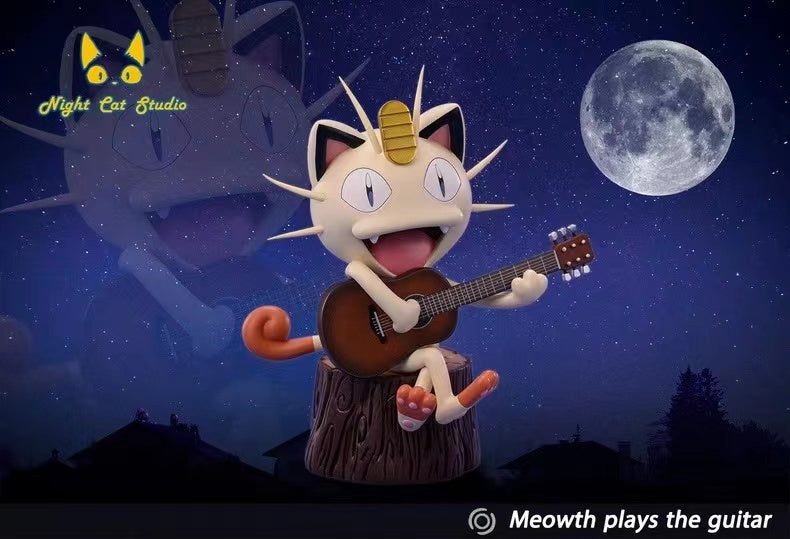 【Pre-sale】Meowth Plays the Guitar-Pokemon-Night Cat Studio