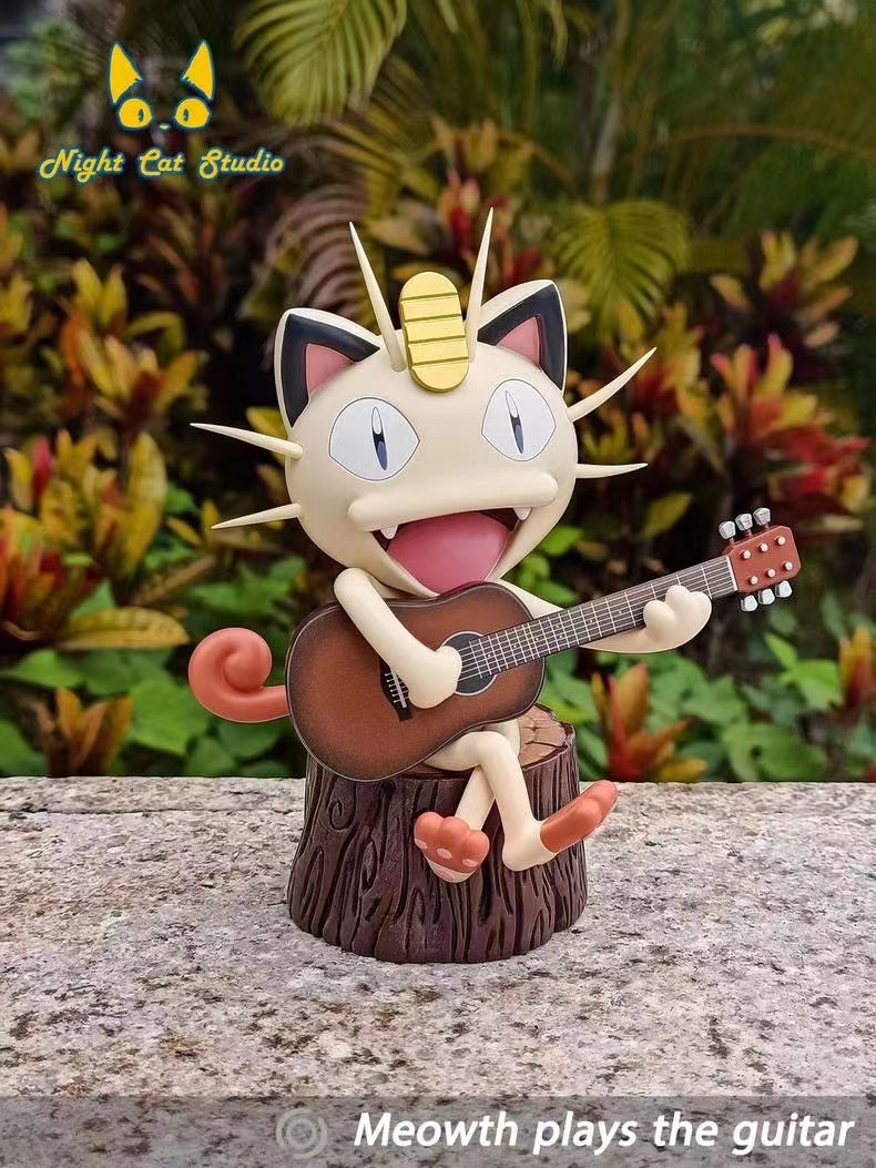 【Pre-sale】Meowth Plays the Guitar-Pokemon-Night Cat Studio