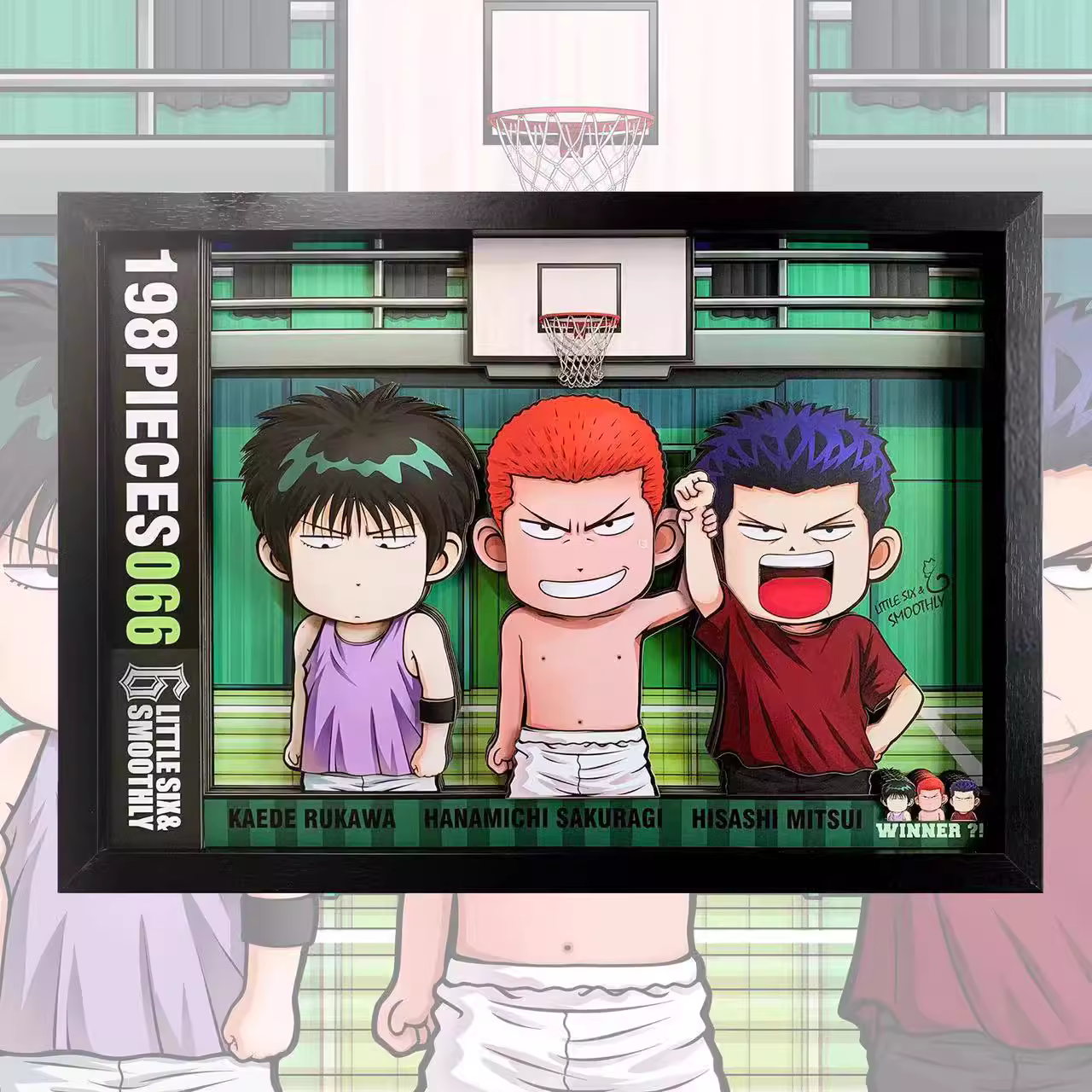 【In stock】Decorative Painting of Q Version Rukawa Kaede, Sakuragi Hanamichi & Mitsui Hisashi-Slam Dunk-MOMO Studio