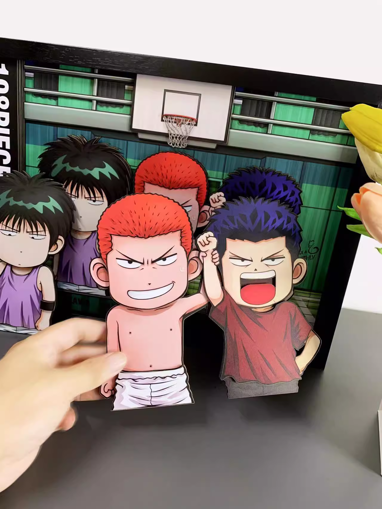 【In stock】Decorative Painting of Q Version Rukawa Kaede, Sakuragi Hanamichi & Mitsui Hisashi-Slam Dunk-MOMO Studio