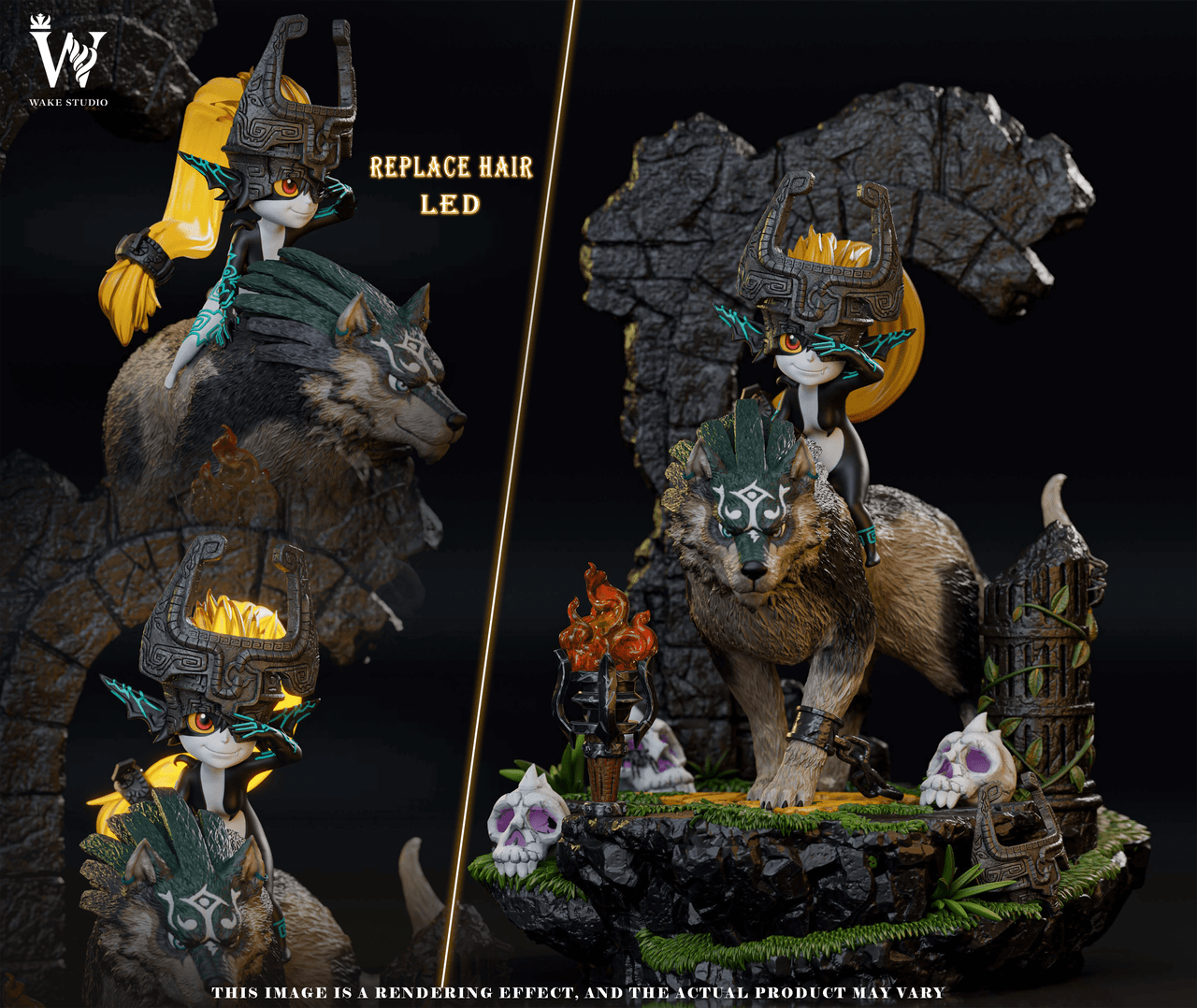 【Sold out no more】1/4 Scale Wolf Link and midna-The Legend of Zelda-Wake Studio