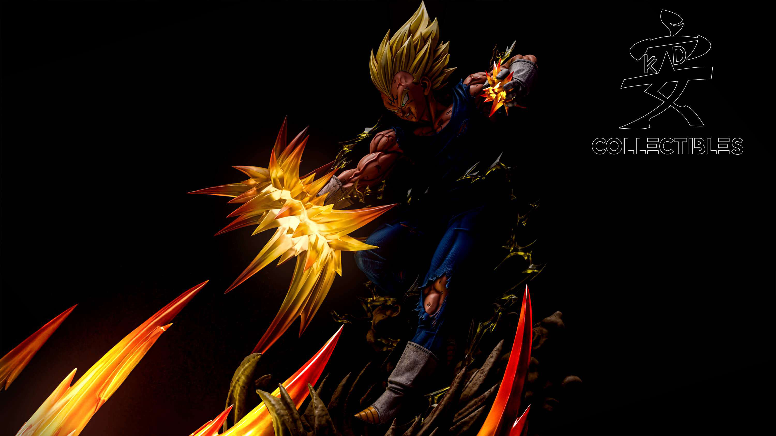 【Last one】1/4 Scale Super Saiyan 2 Son Goku VS Super Saiyan 2 Vegeta with LED-KD Studio