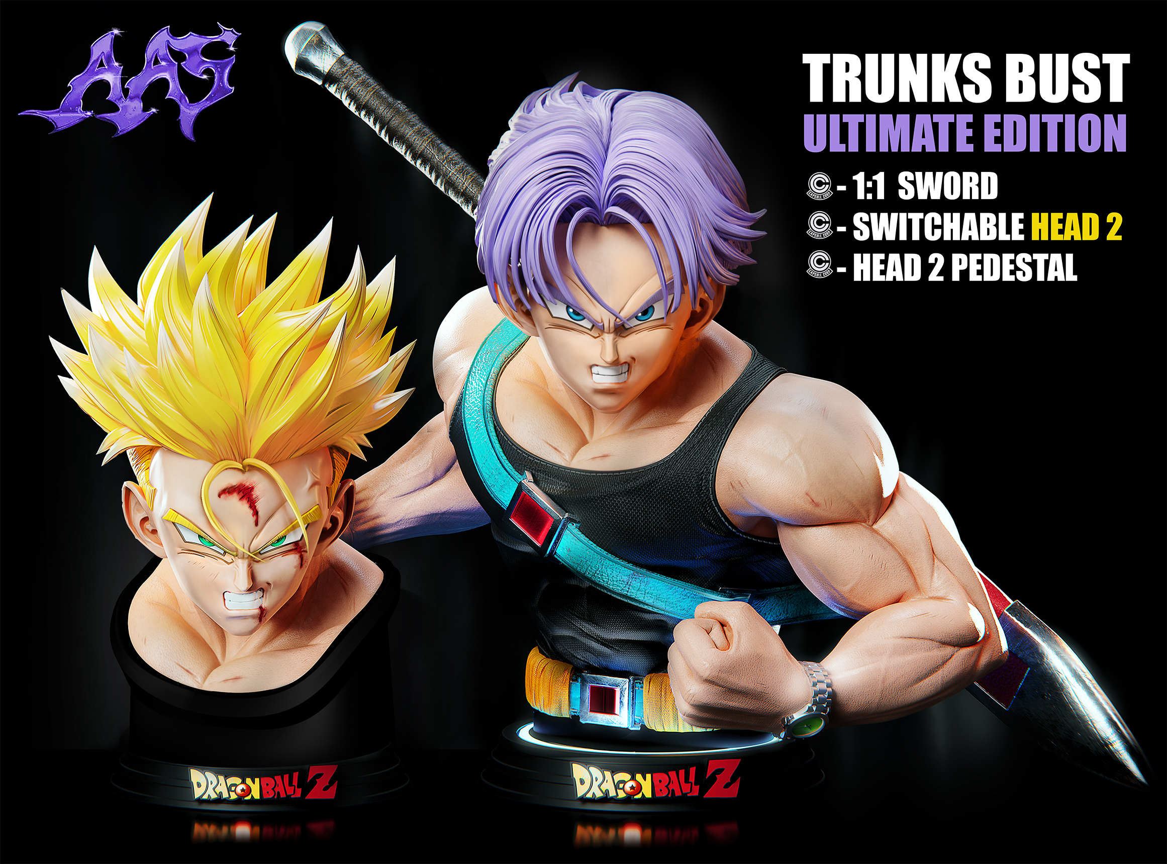 【Pre-sale】1/1 & 1/2 Scale Bust of Trunks-Armyant-studio