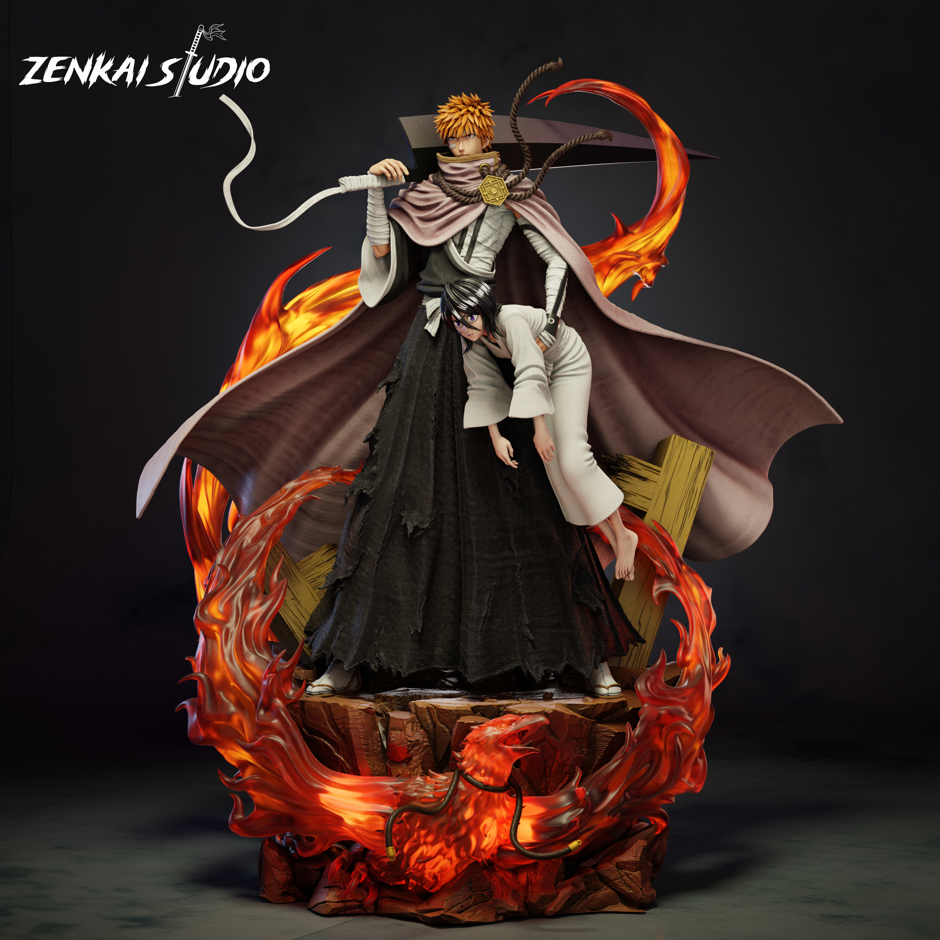 【Sold out】1/6 Scale Ichigo & Rukia-Zenkai Studio