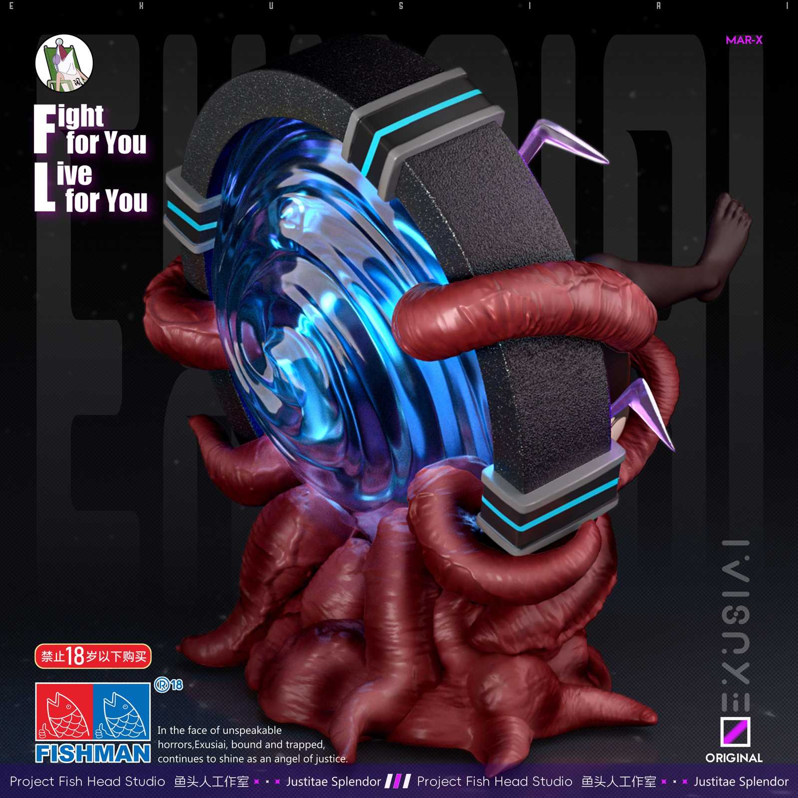 【Pre-sale】1/6 Scale Exusiai with LED-Arknights-Fish head Studio