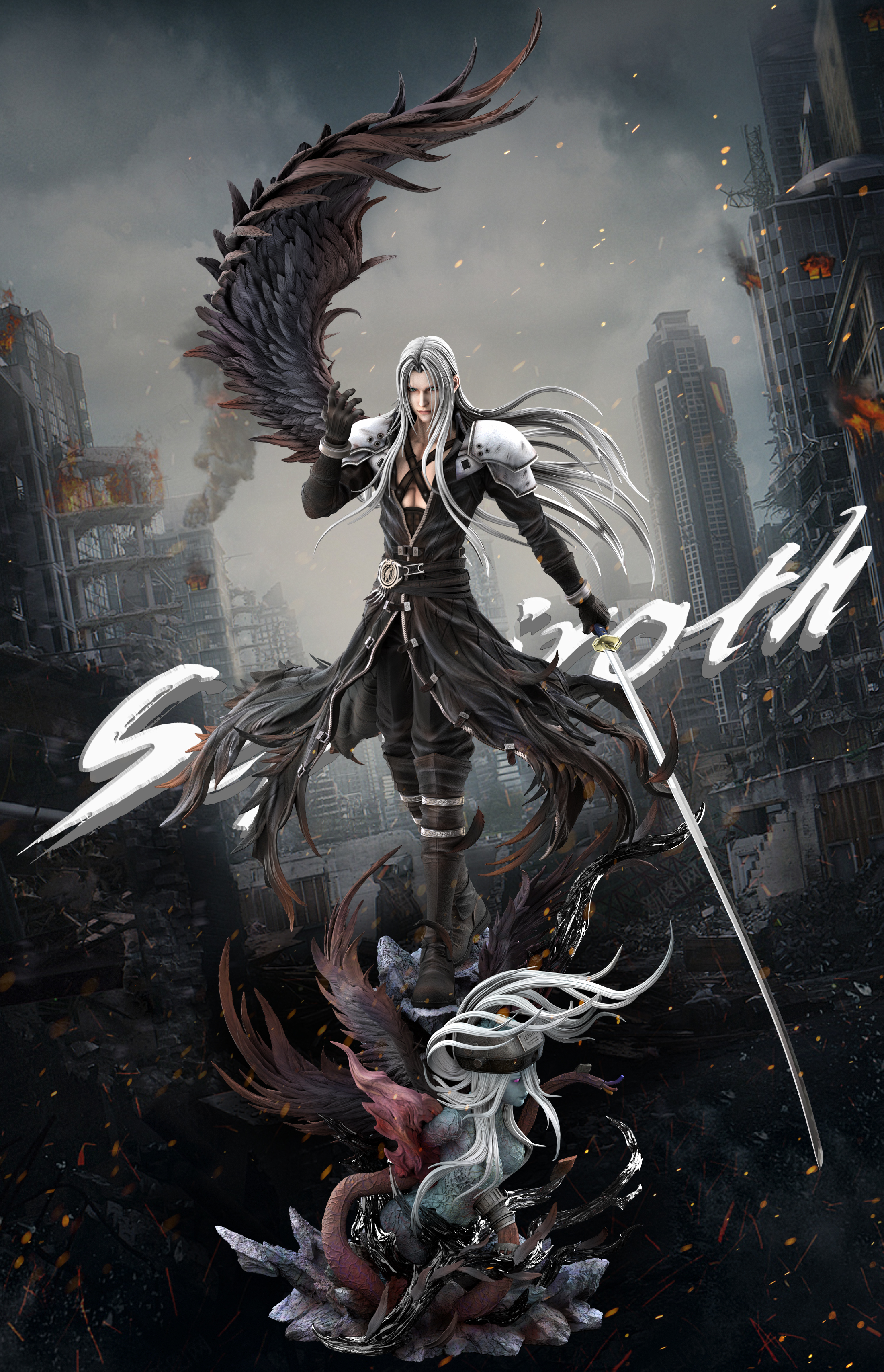 【Pre-sale】1/6 & 1/4 Scale Sephiroth-(FF7) Final Fantasy-hf Studio
