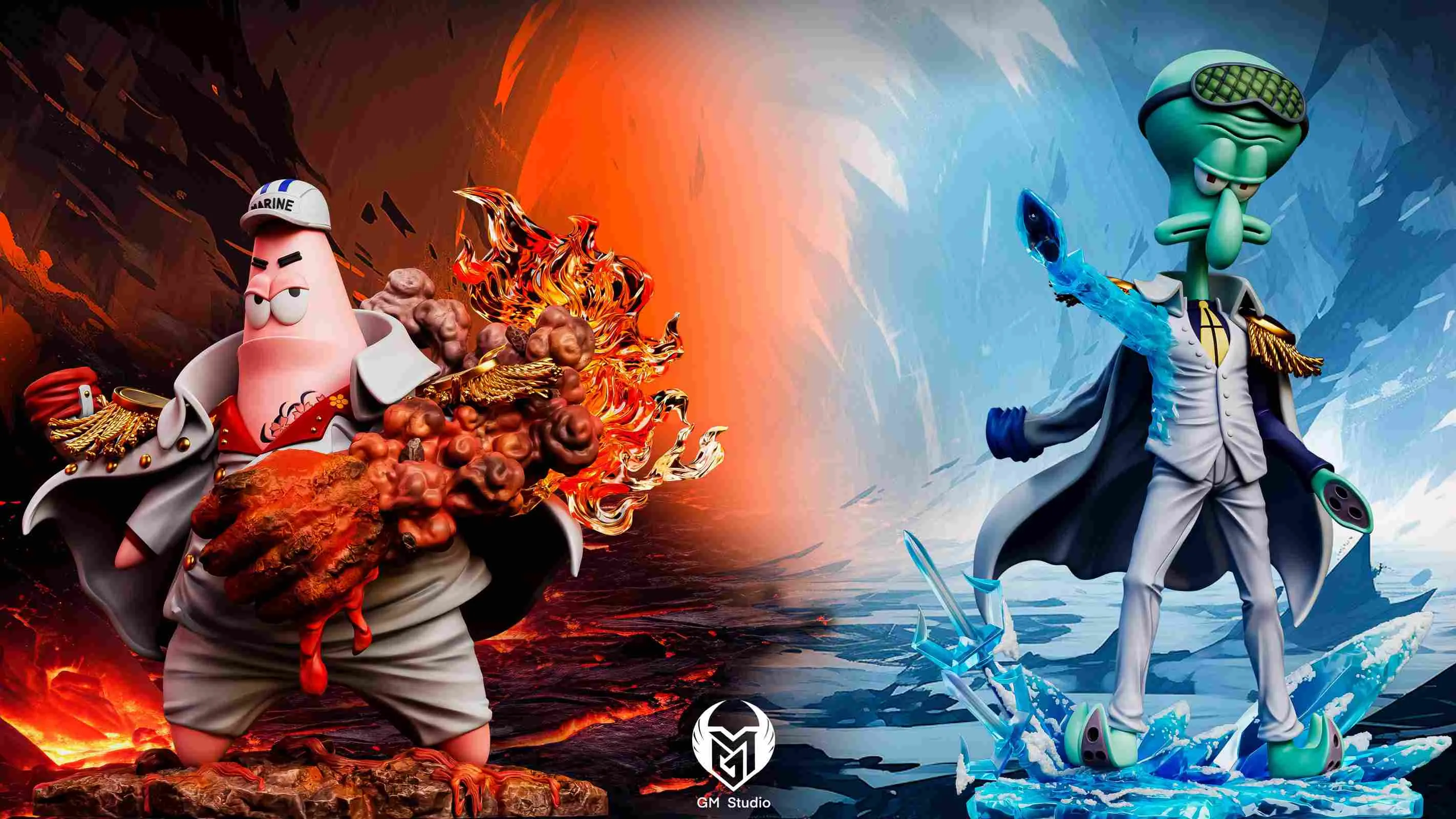 【Pre-sale】Patrick Star Cosplay Akainu & Squidward Cosplay Kuzan-SpongeBob SquarePants-GM-Studio