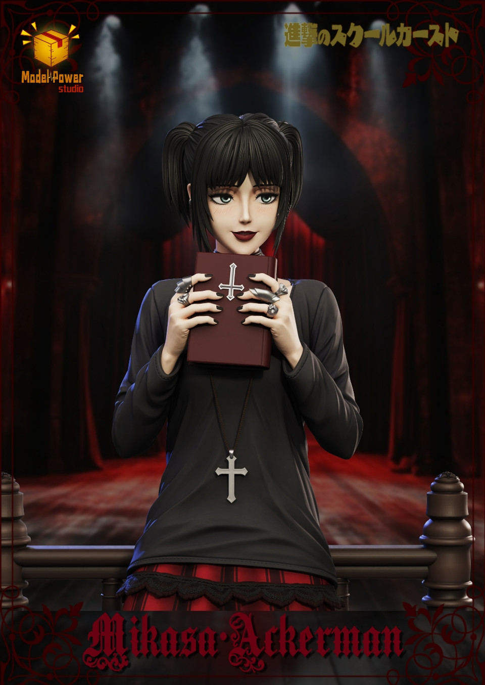 【Sold out】Gothic costume Mikasa Ackerman-Attack on Titan-Model Power Studio