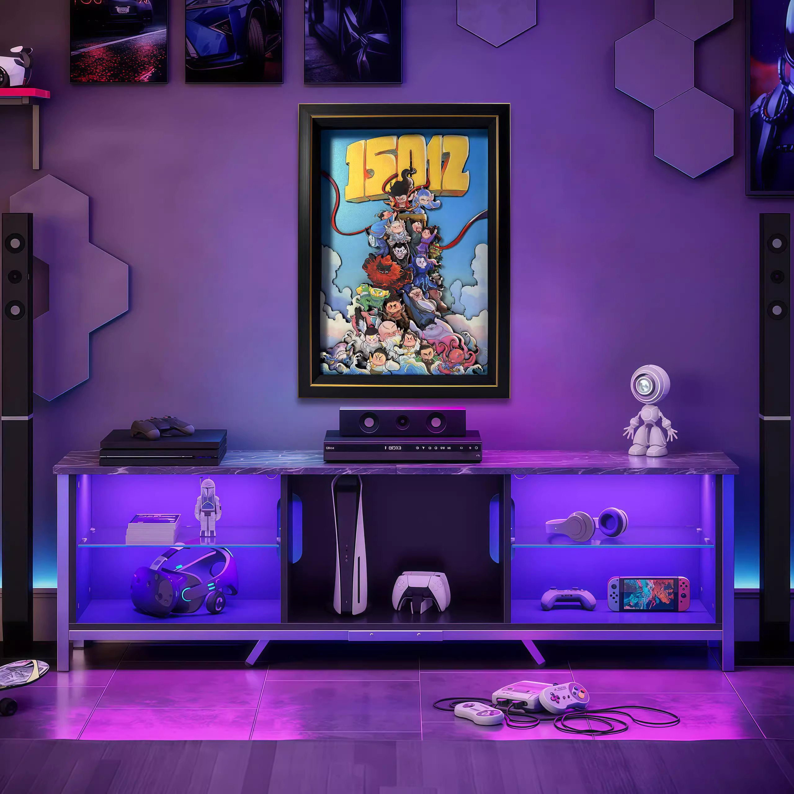 【In stock】Decorative Painting of Commemorative Poster-Nezha: Demon Child Conquers the Sea-Aotu Panda