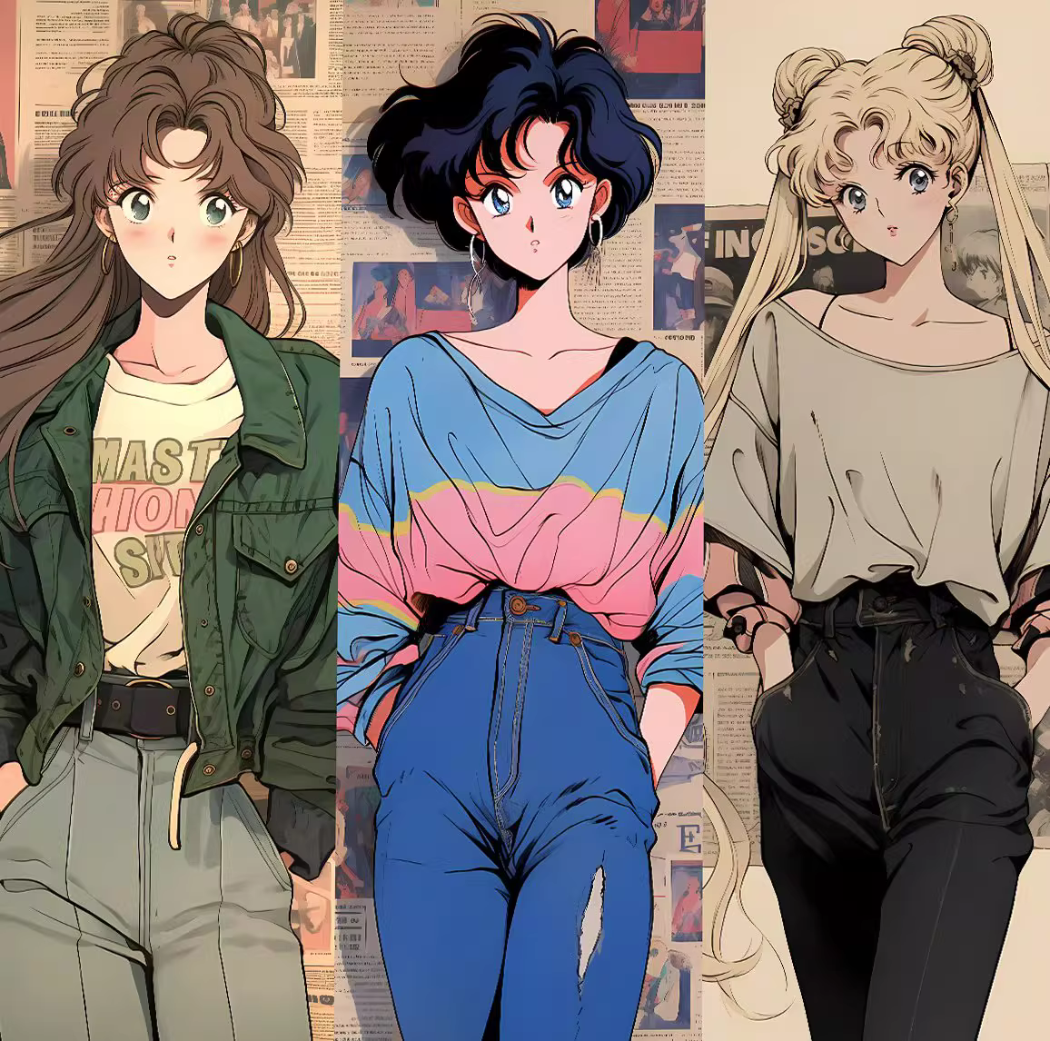 【Pre-sale】Decorative Painting of Hong Kong Style Beautiful Girl-Sailor Moon-H2 Studio