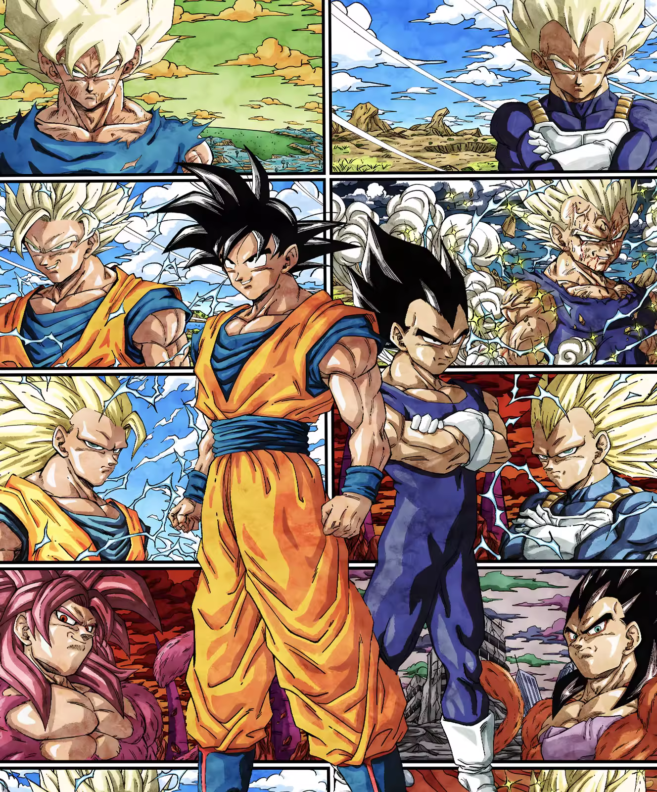 【Pre-sale】Decorative Painting of Son Goku VS Vegeta-H2 Studio