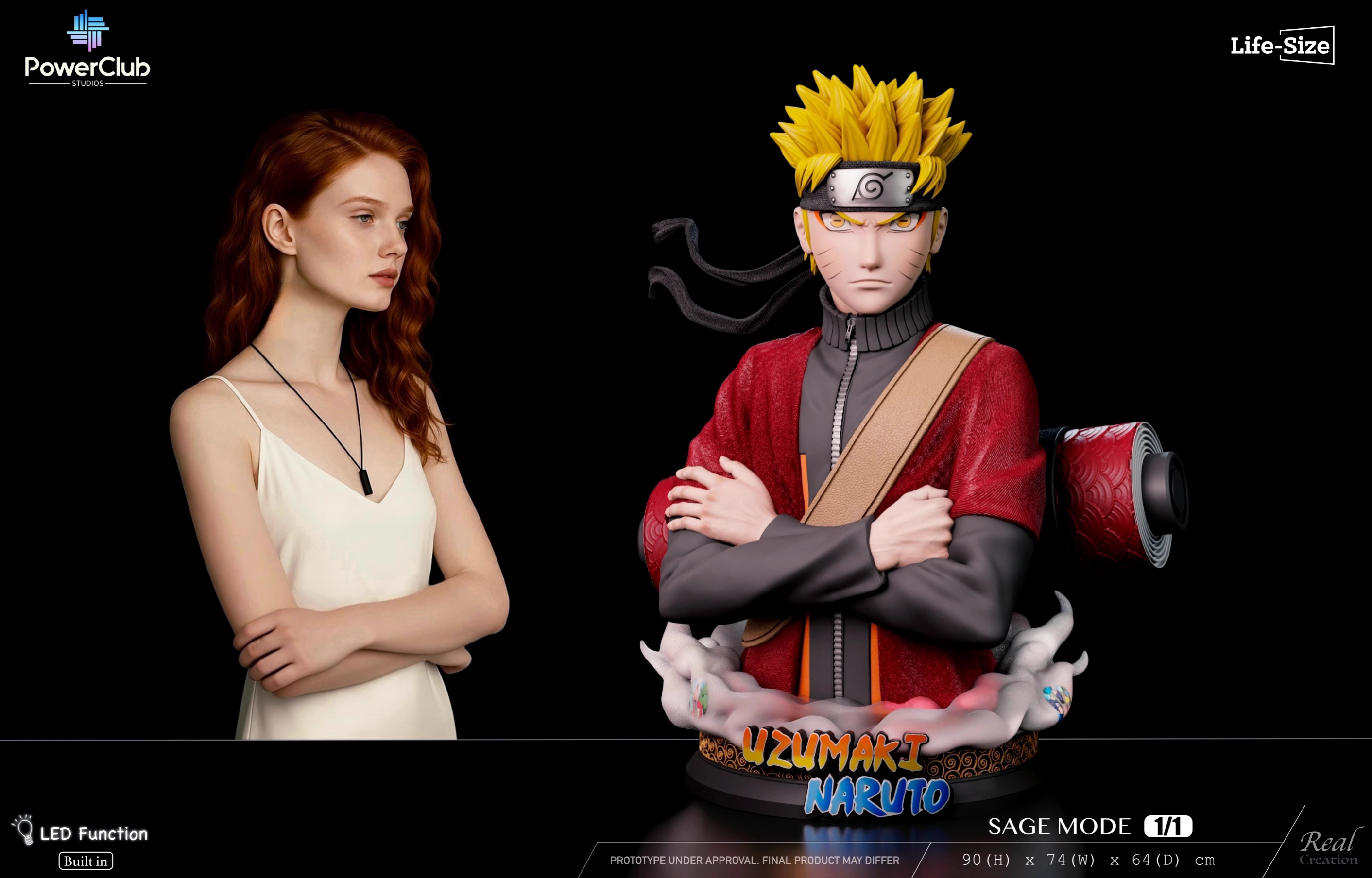 【Pre-sale】1/1 Scale Bust of Naruto Sage Mode with LED-PowerClub and RCS Studios