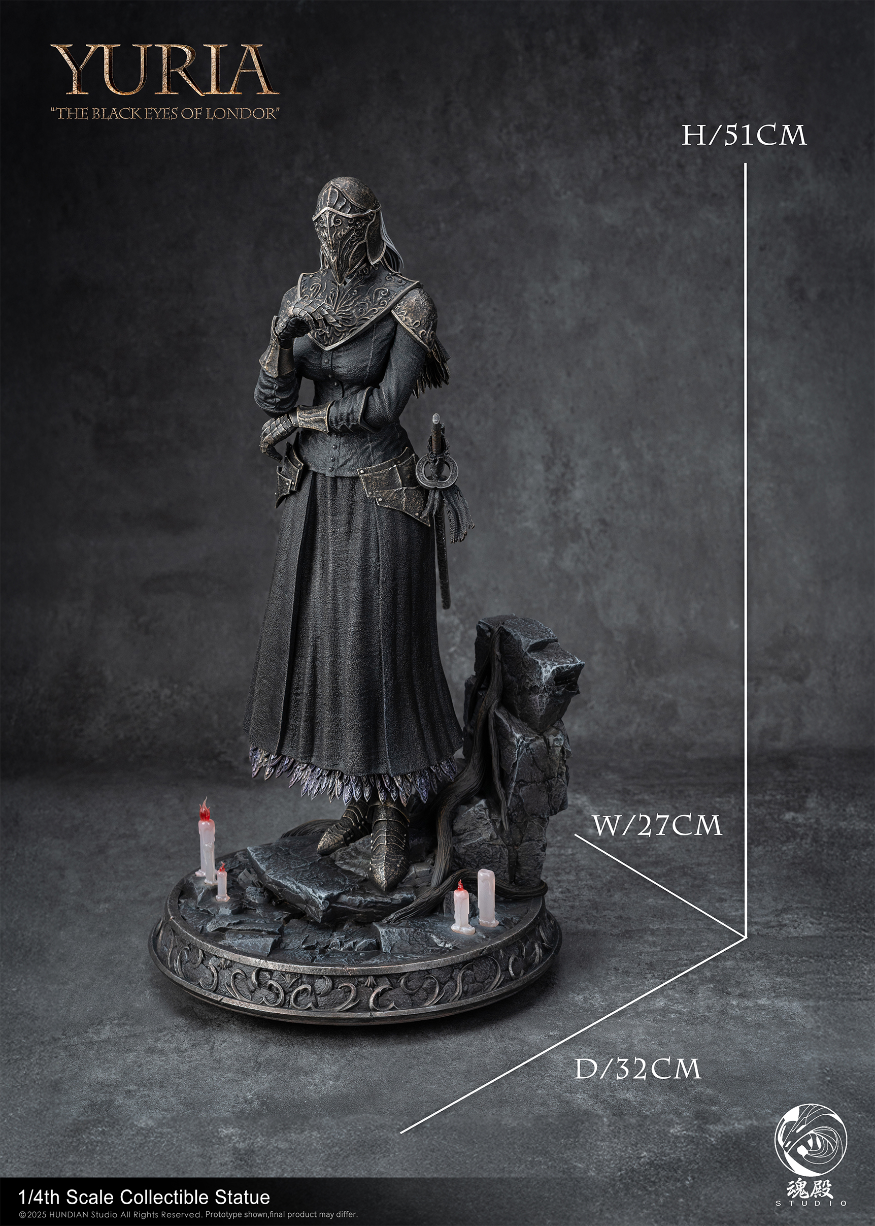 【Pre-sale】1/4 Scale The Black Eyes of Londor Yuria-Dark Souls-Hundian STUDIO