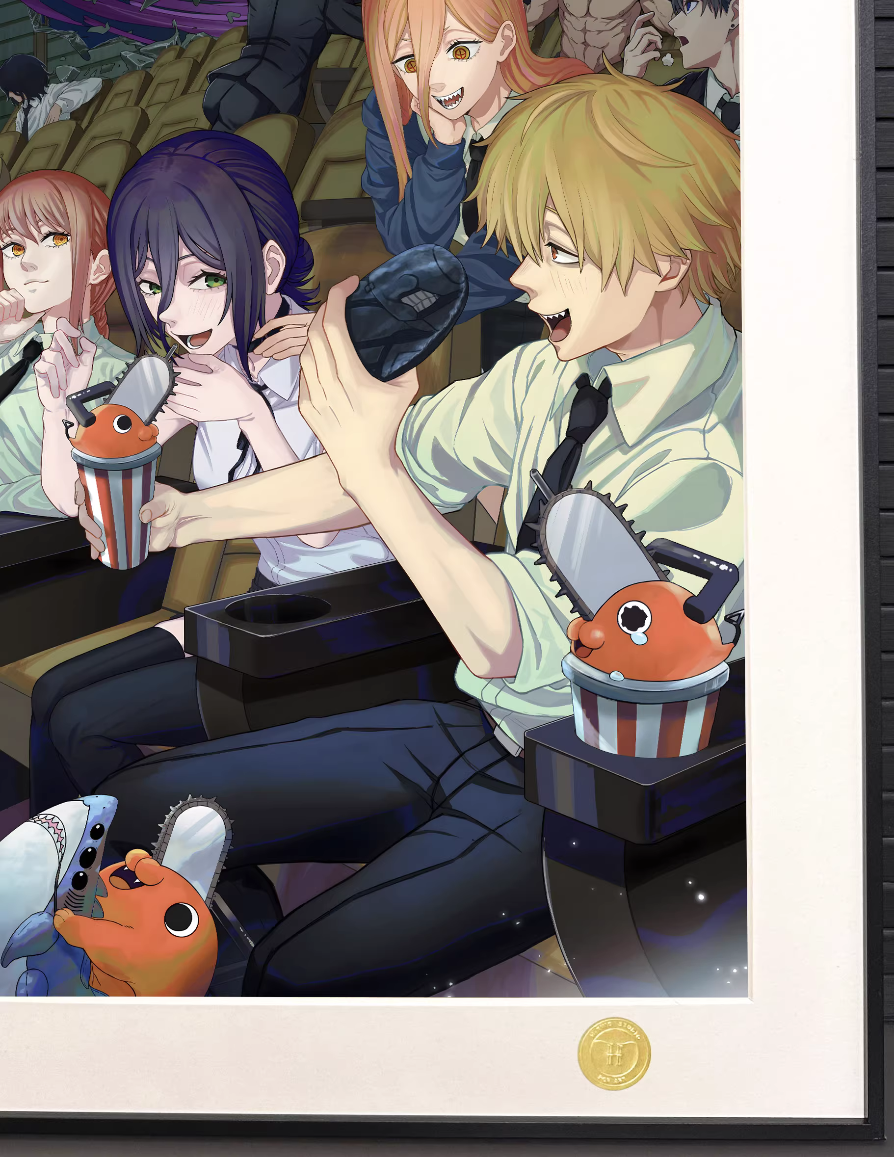 【Pre-sale】Decorative Painting of Cinema Party Denji, Power, Reze and Makima-H2 Studio