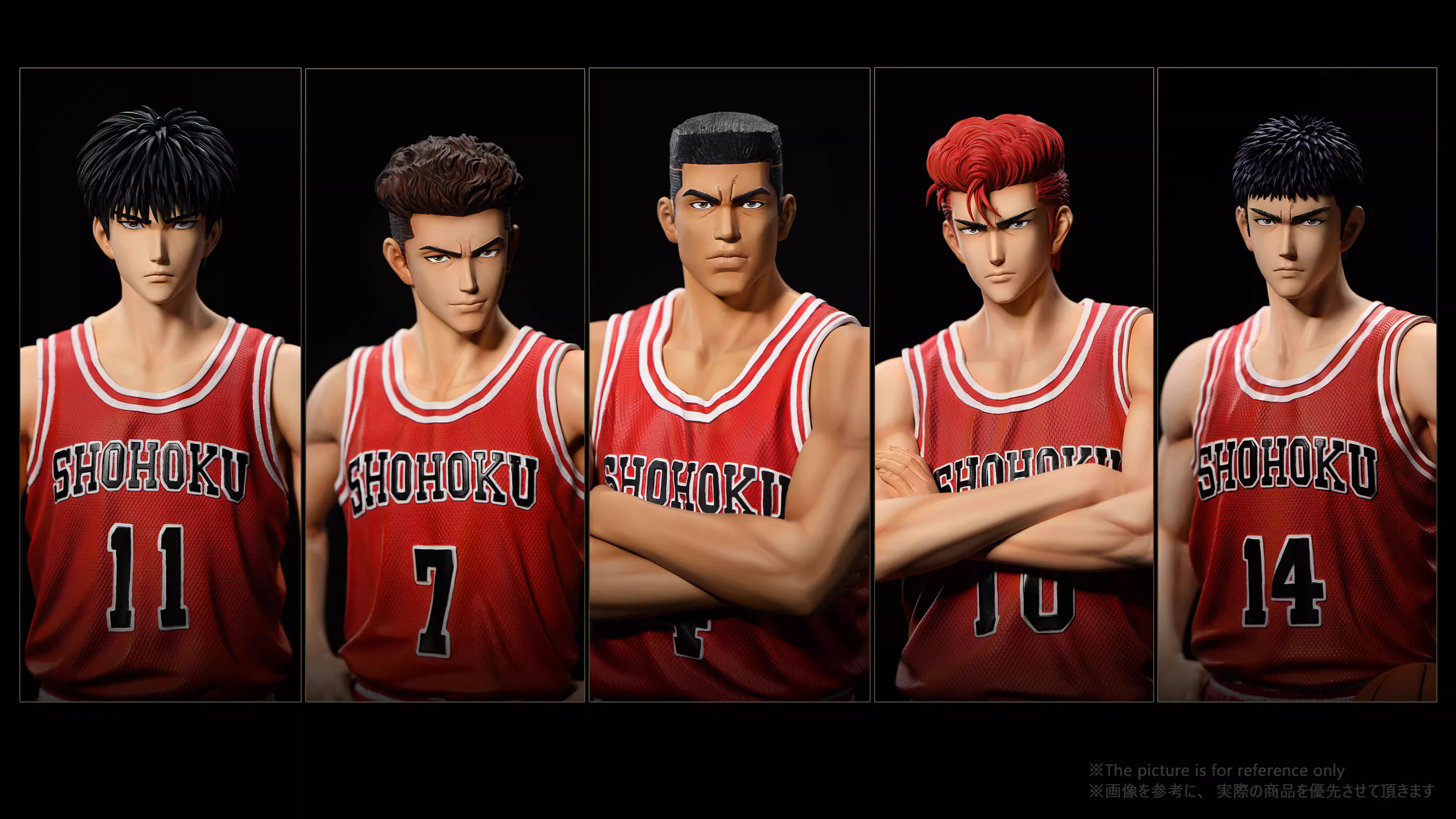 【Pre-sale】1/6 Scale Standing Hanamichi Sakuragi, Takenori Akagi, Kaede Rukawa, Hisashi Mitsui and Ryota Miyagi-Dream Studio