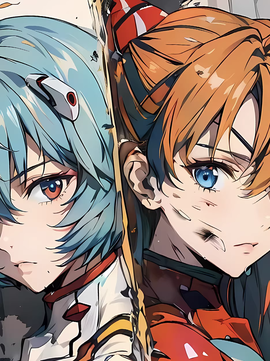 【Pre-sale】Decorative Painting of Injured Ayanami Rei and Asuka Langley Soryu-XingKong Studio
