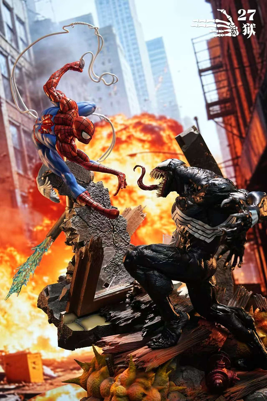 【Pre-sale】1/4 Scale Spider Man vs Venom with LED-27abyss Studio