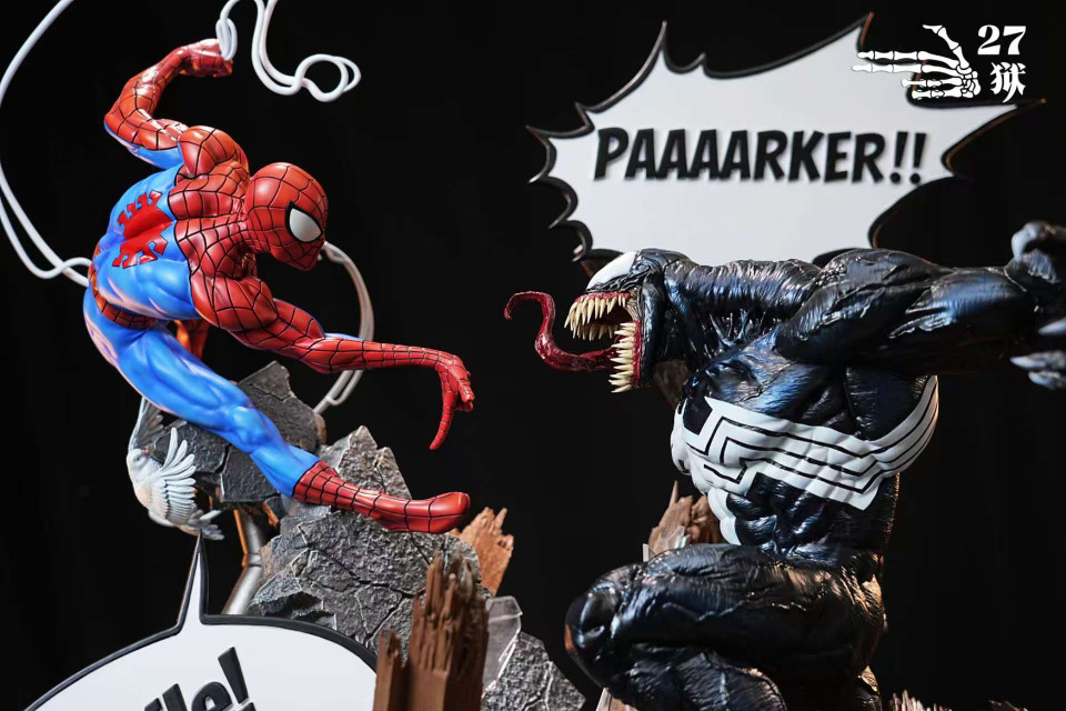 【Pre-sale】1/4 Scale Spider Man vs Venom with LED-27abyss Studio